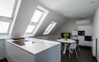 Velux dakvensters in modern dakappartement