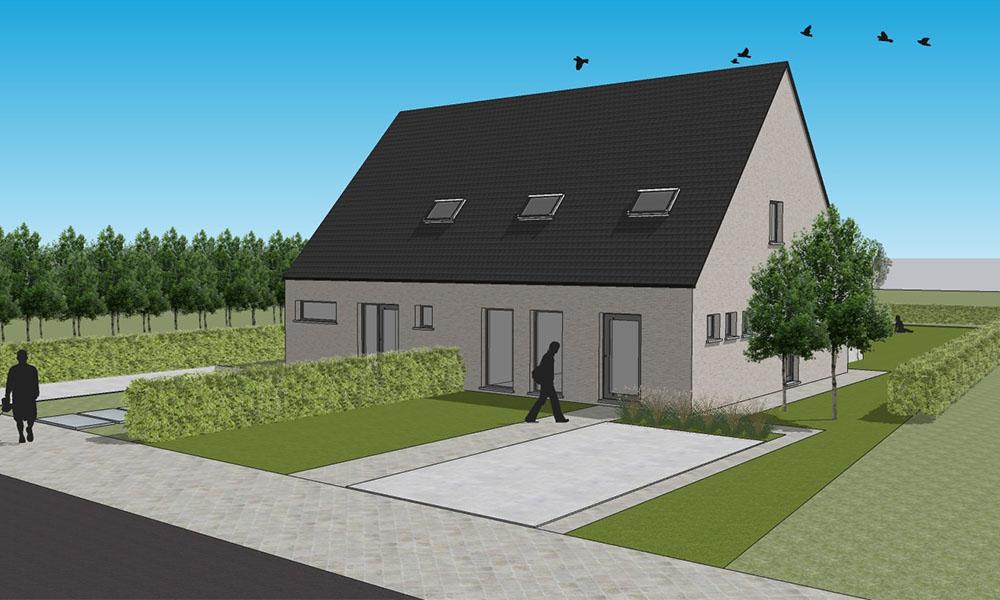 Nieuwbouwproject Zelzate (9060) Eikelstraat: Half open bebouwing - lot 4