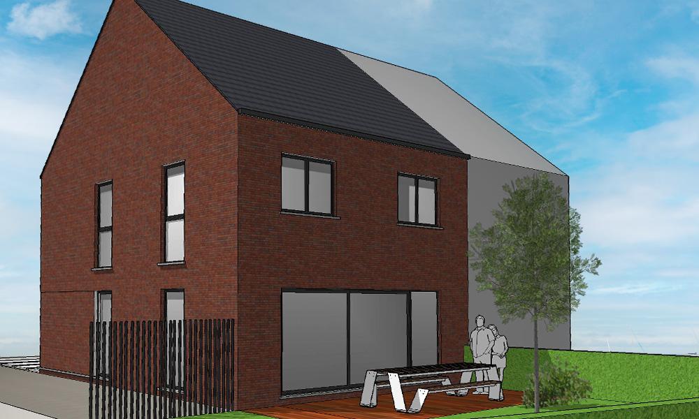 Nieuwbouwproject Lebbeke (9280) - Grote Snijdersstraat: Half open bebouwing