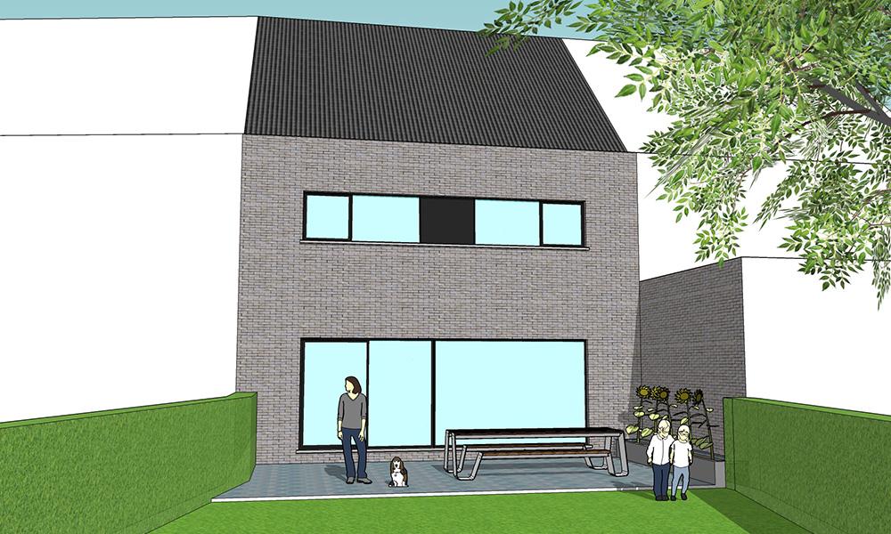 Nieuwbouwproject Oudegem (9200) - Oude Baan: Gesloten Bebouwing  - lot 3