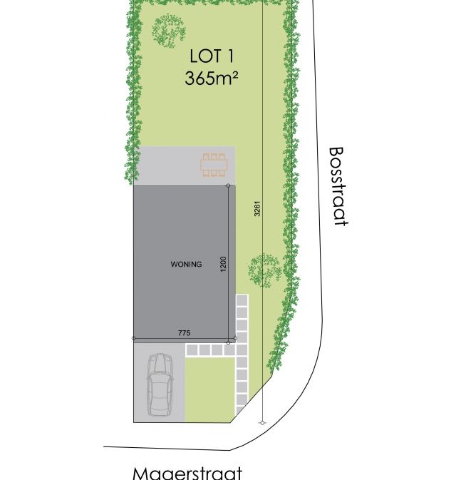 Inplantingsplan - Magerstraat - lot 1