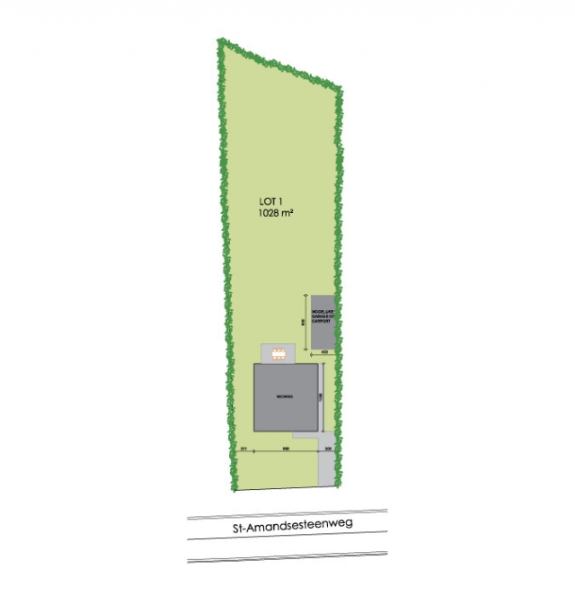 inplantingsplannen Lot 1 Bornem St-Amandsesteenweg