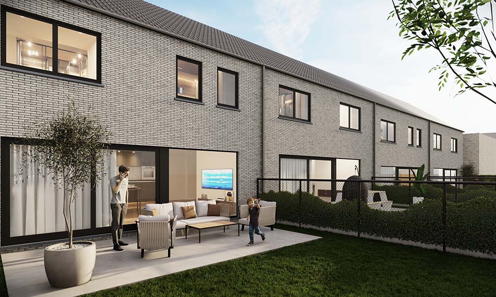 Nieuwbouwproject Appels (9200) - Heidestraat: Gesloten bebouwing lot 4