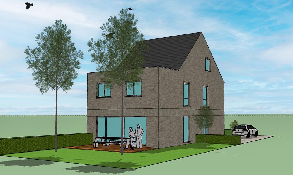 Nieuwbouwproject Mariekerke (2880) - Weertstraat: Halfopen bebouwing 