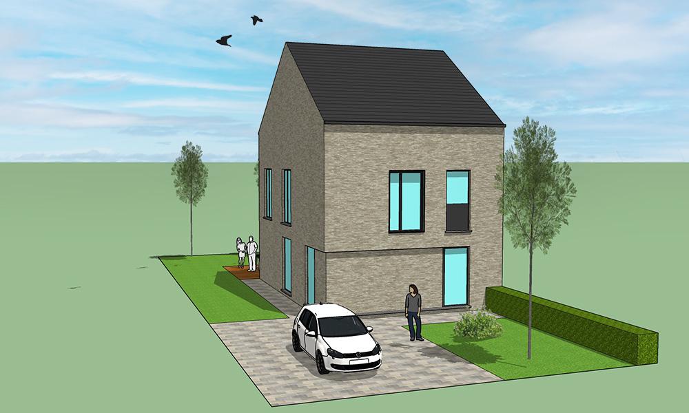 Nieuwbouwproject Merchtem (1785) - Kalkovenlaan: Halfopen bebouwing