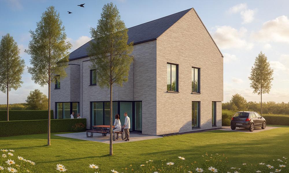 Nieuwbouwproject Merchtem (1785) - Kalkovenlaan: Halfopen bebouwing