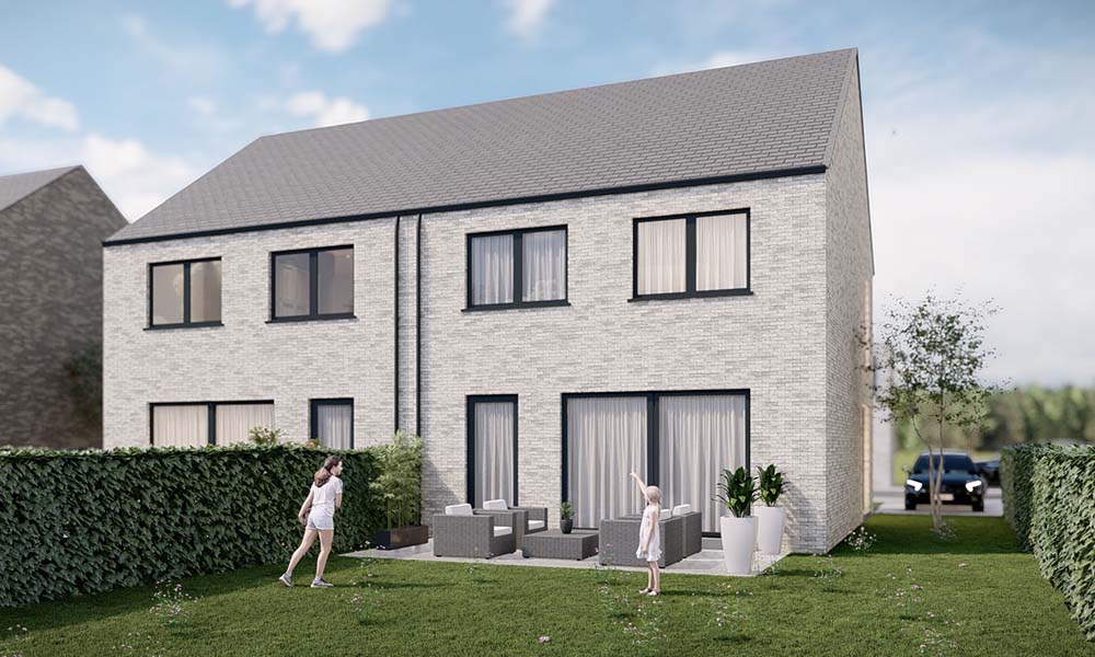 Nieuwbouwproject Hamme-Zogge (9220) - Meerstraat: Half open bebouwing lot 1